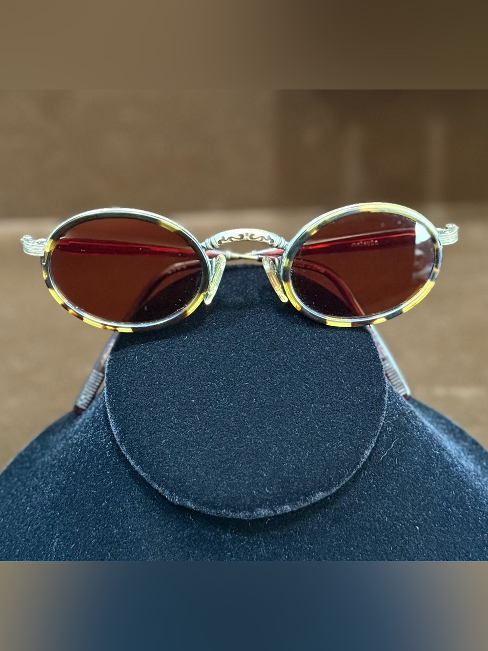 Vintage 90s Matsuda 2904 Oval Unisex Tortoiseshell Sunglasses Made In Japan 145